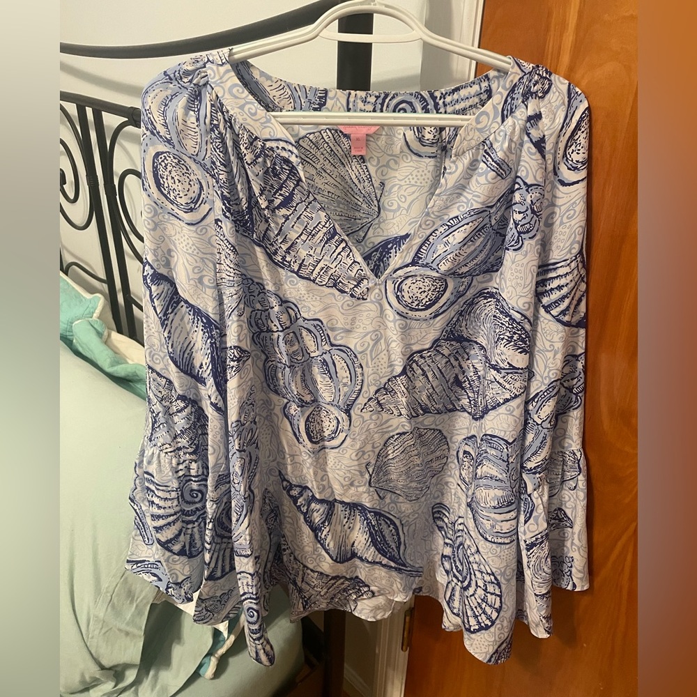 Lilly Pulitzer Stuffed Shells Silk Top